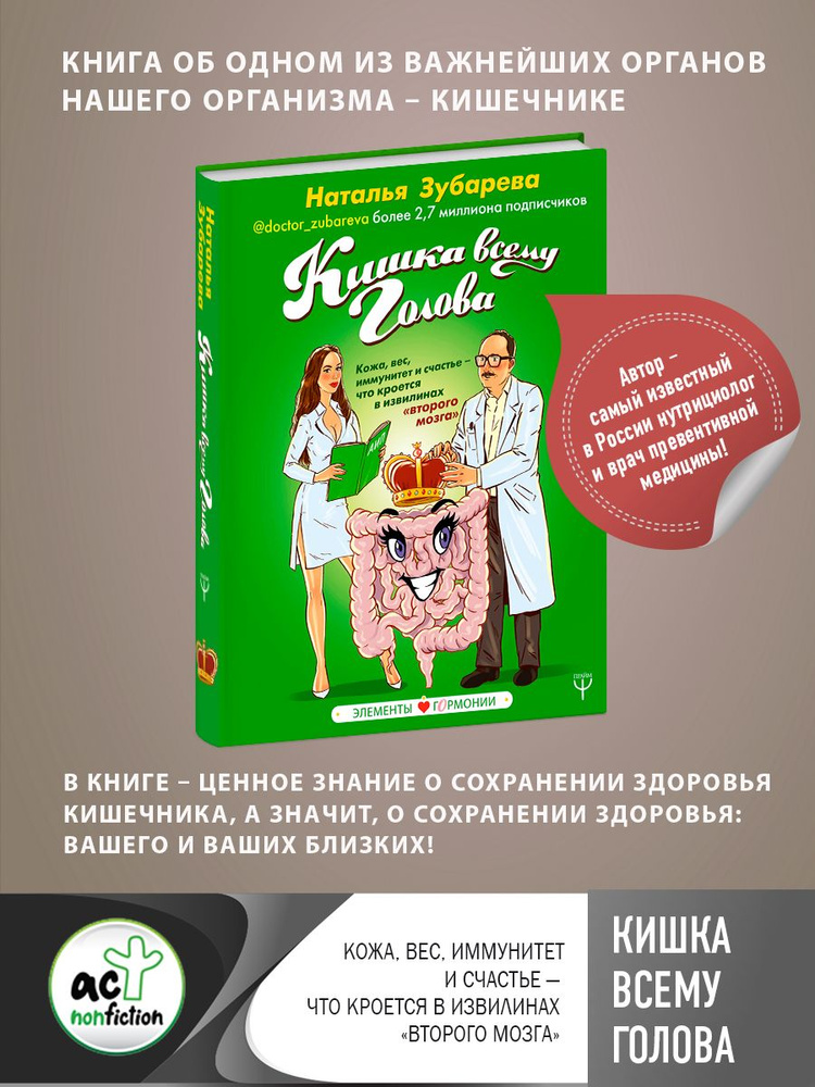 Кишка всему голова. Кожа, вес, иммунитет и счастье что кроется в извилинах второго мозга | Зубарева Наталья #1