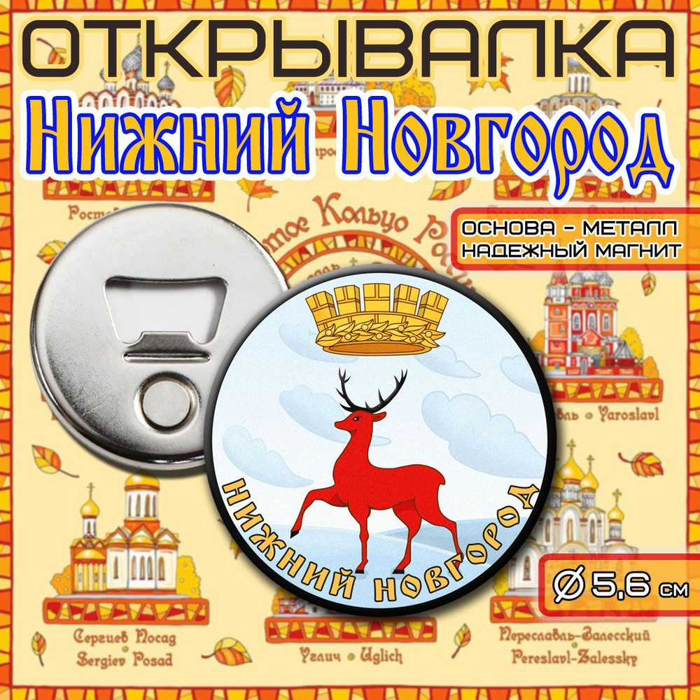 Сувенирная Открывалка-Магнит Герб города "НИЖНИЙ НОВГОРОД"  #1