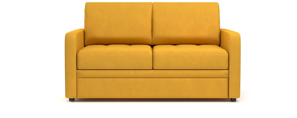 Диван-кровать раскладной PUSHE Бруно 130, велюр, желтый Formula 560  #1
