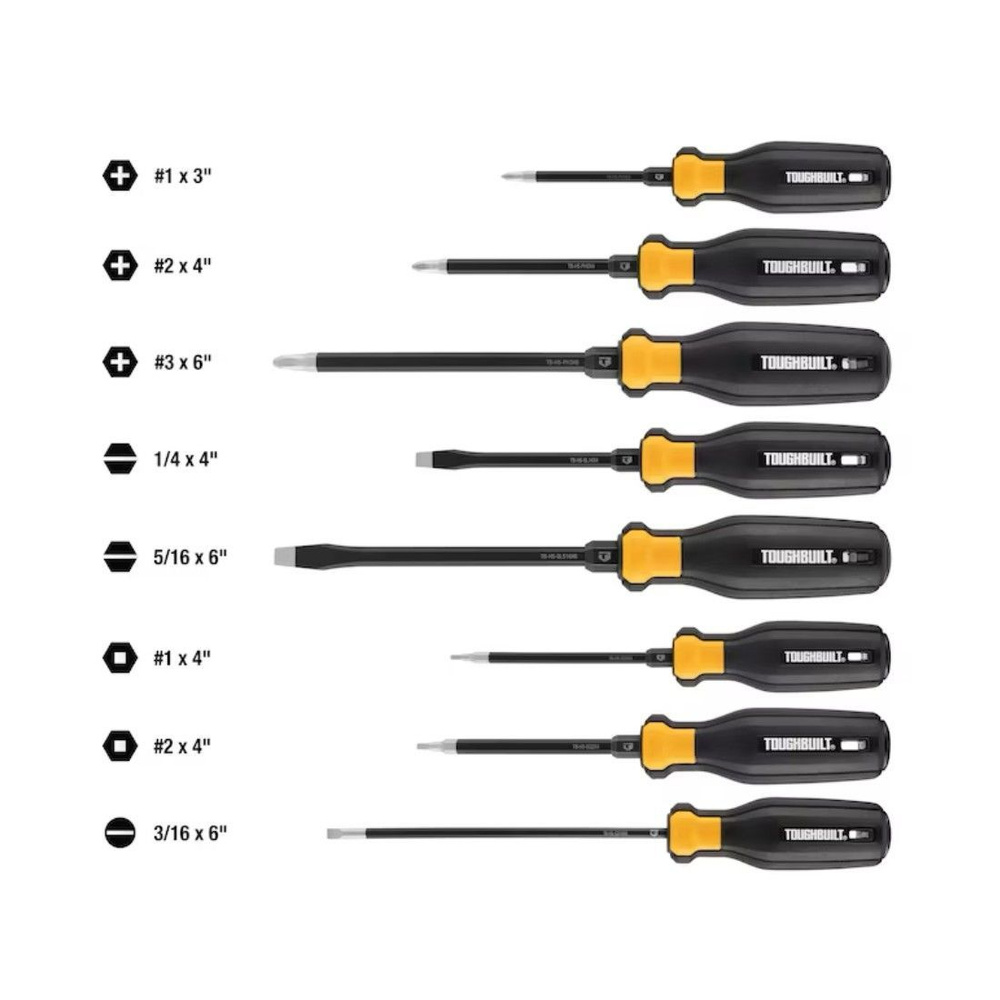 Набор магнитных отверток TOUGHBUILT из 8 предметов #1
