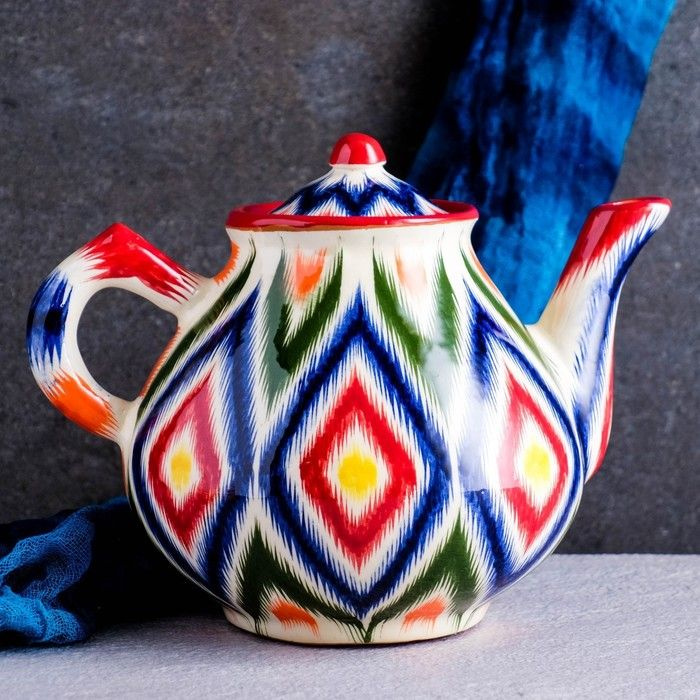 Чайник Риштанская Керамика "Атлас", 1600 мл, разноцветный #1