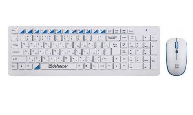 Defender Клавиатура беспроводная Клавиатура Defender Skyline 895, White, USB + мышь  #1