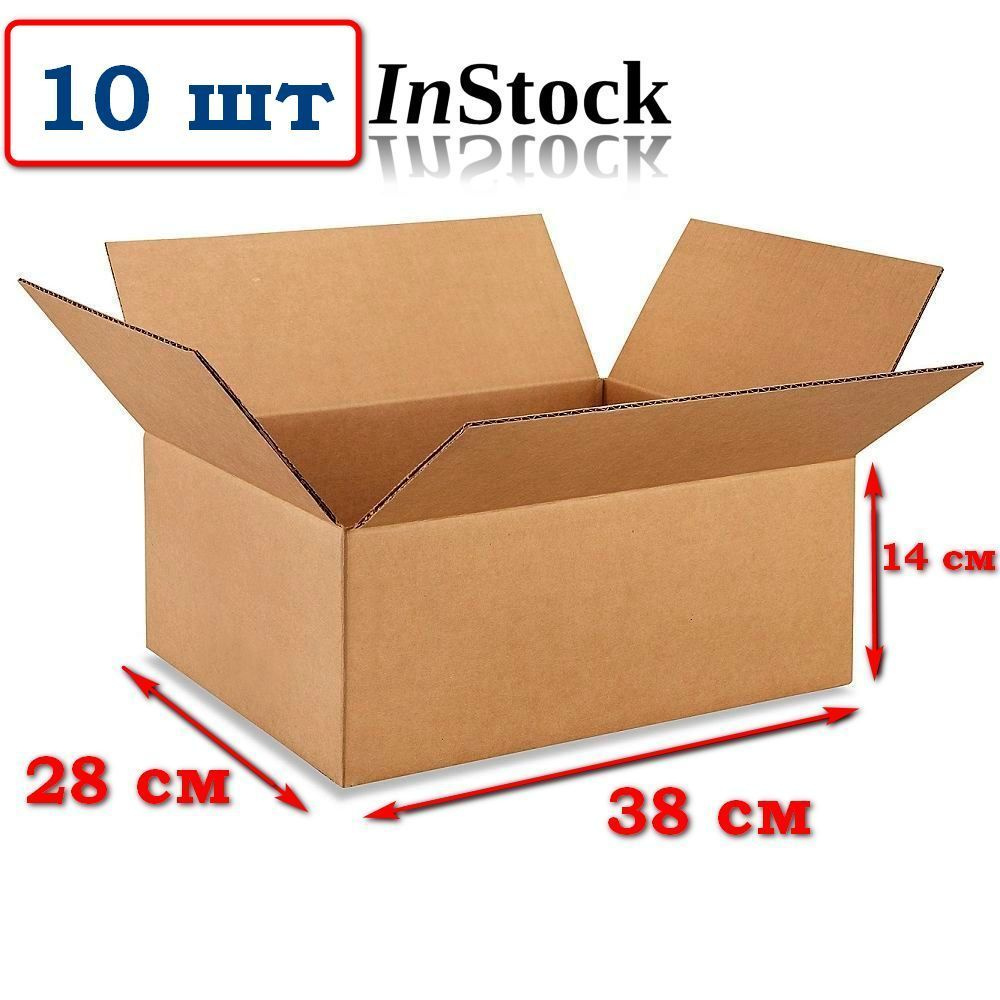 Картонная коробка 38х28х14 см для хранения, переезда и посылок 10шт  #1