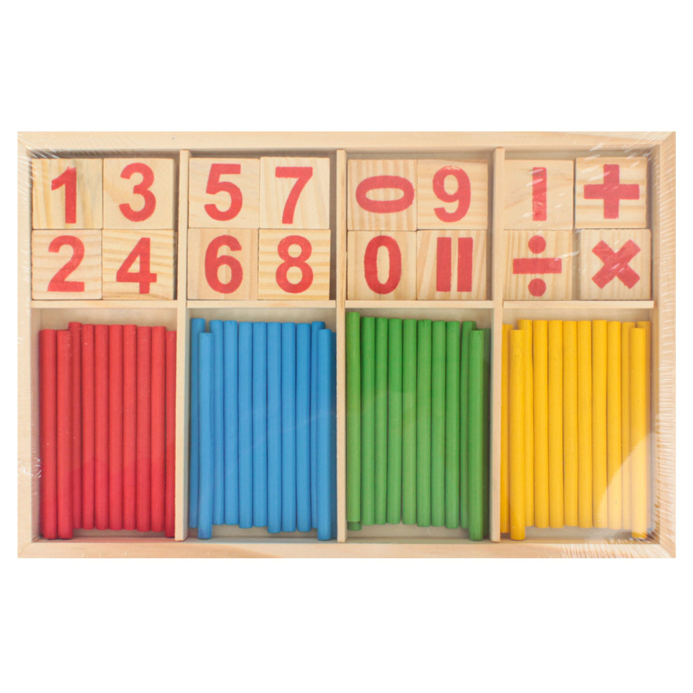 Набор счетных материалов Darvish цифры (19 шт), знаки (5 шт), счётные палочки (52 шт)  #1