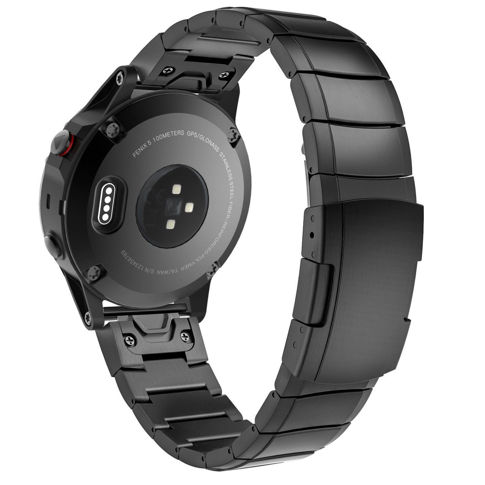 Титановый ремешок для Garmin Fenix 7X 6X Pro 5X Plus, браслет Quick Fit 26 мм для Epix Pro 51mm, черный #1