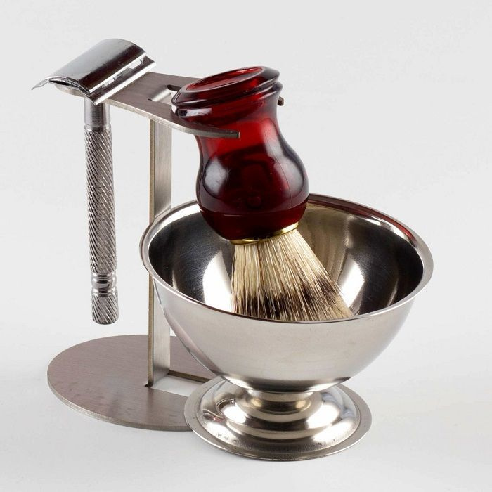 Набор для бритья с подставкой ,помазком, Т-образной бритвой и чашей. Suiftrar  #1