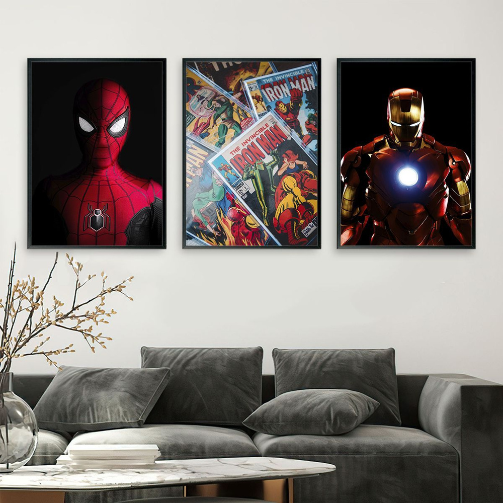 Постеры на стену "Marvel. Марвэл", постеры интерьерные 30х40 см, 3 шт.  #1