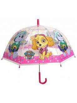 Зонт детский трость прозрачный купол для девочки любимые герои Щенячий патруль Скай Эверест  #1