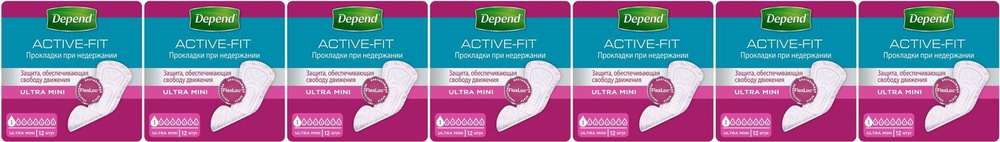 Урологические прокладки Depend Ultra Mini 12 шт, комплект: 7 упаковок по 12 шт  #1