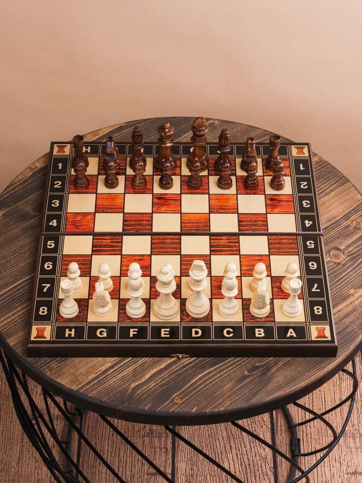 Шахматы нарды шашки Тура презент 40 см, деревянные в подарок для взрослых и детей  #1