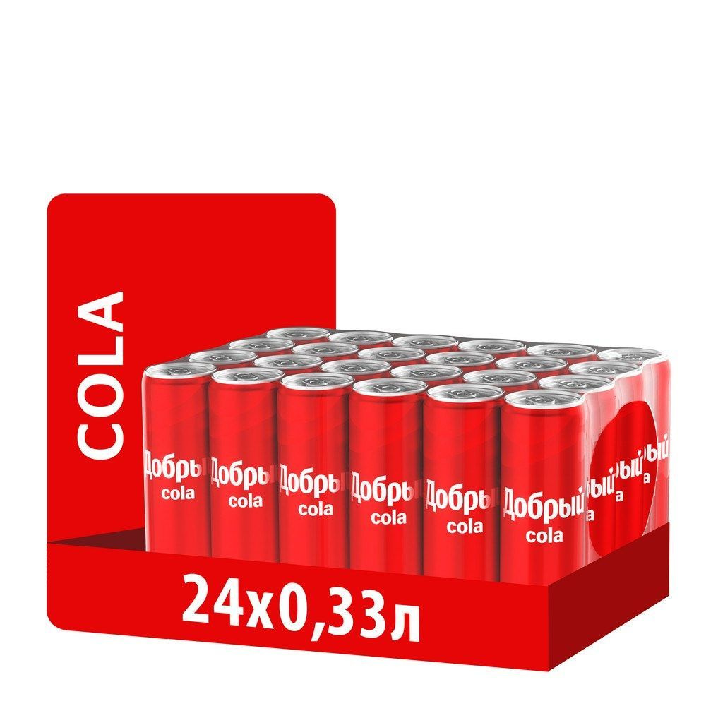 Добрый Cola напиток сильногазированный 0,33 литра (л), 24 штуки (шт)  #1