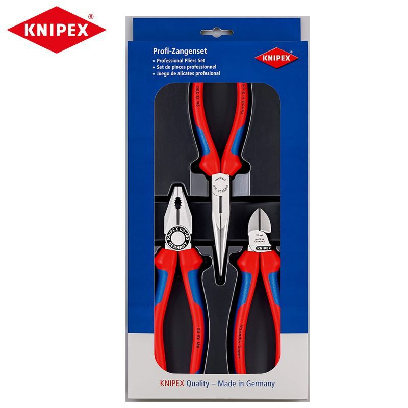 KNIPEX 00 20 11 Набор монтажных клещей (3 предмета) 0302180 Комбинированные плоскогубцы 7002160 Бокорез #1