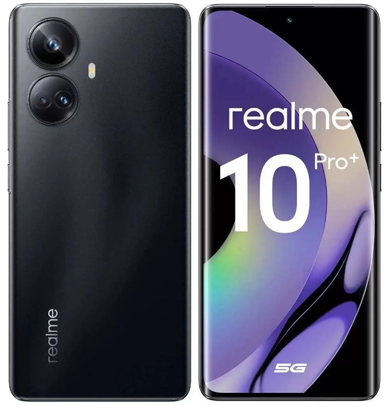 realme Смартфон 10 Pro+ 5G черный 128 ГБ 8/128 ГБ, черный #1