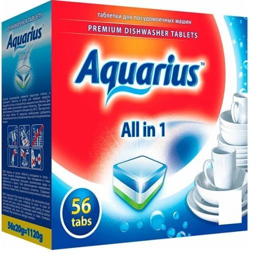 Таблетки для посудомоечных машин Aquarius, 56шт х 1уп #1