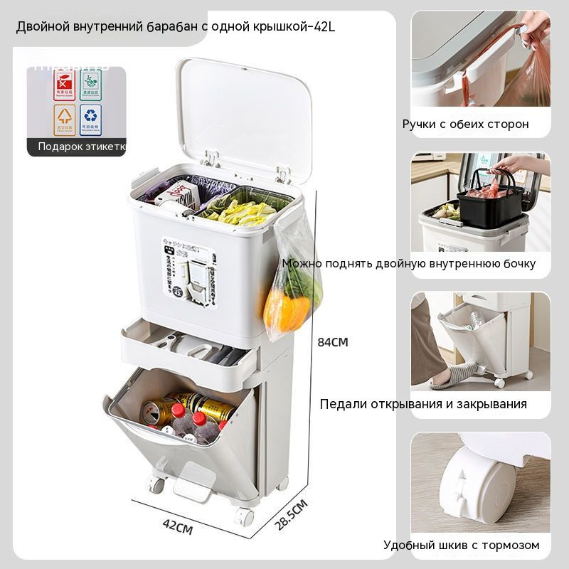 Контейнер для раздельного сбора мусора, серый купить по доступной цене ...