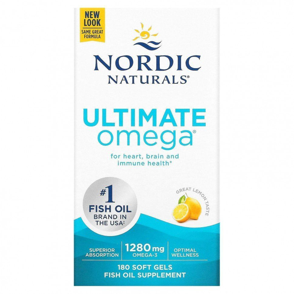 Nordic Naturals, Омега-3 Ultimate, 1280 мг, 180кап #1