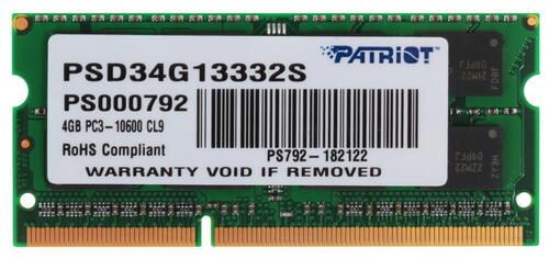 Patriot Memory Оперативная память Оперативная память SODIMM Patriot Signature Line PSD34G13332S 4 ГБ #1