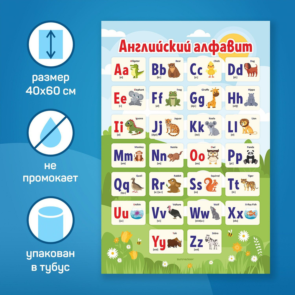 Плакат "Английский алфавит", 40х60 см #1