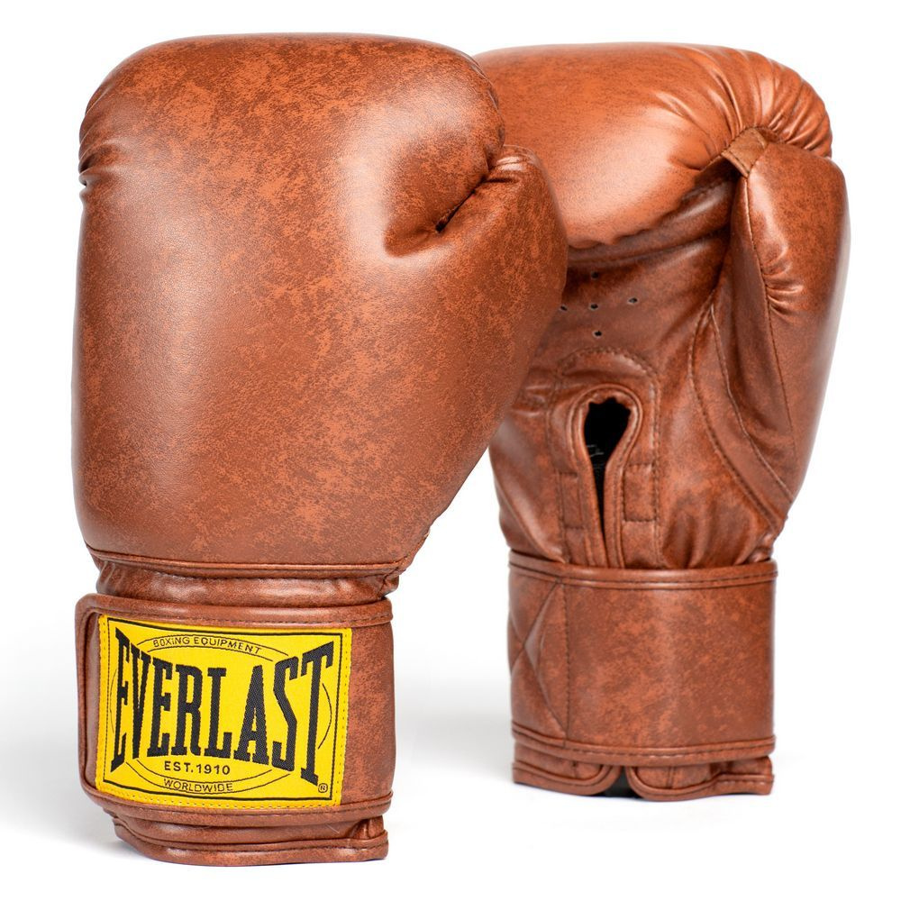 Боксерские перчатки Everlast 1910 PU коричневые, 10 унций. #1