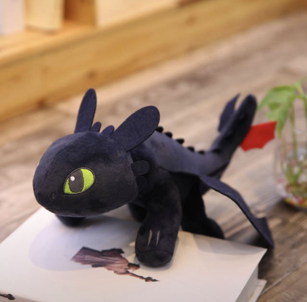Мягкая игрушка, большой плюшевый динозавр-Беззубик 35 см, длинный игрушечный дракон, антистресс, в подарок #1