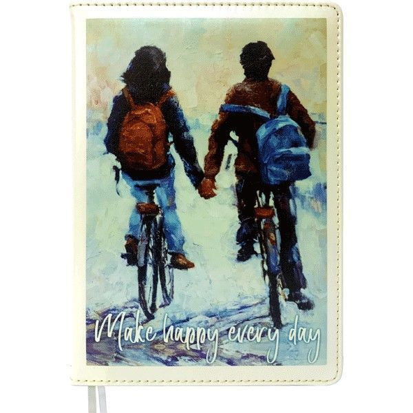 Ежедневник недатированный А5 "deVENTE. Couple on bicycles" (145 ммx205 мм) 320 стр, перламутровый, тв. #1