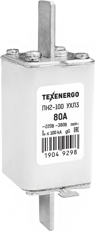 Вставка плавкая Техэнерго ПН2-100 80А 380В, te00005156 / предохранитель ...