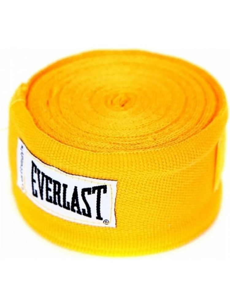 Бинты боксерские Everlast 4456GU ручные _ длина 4.55 м / желтые / пара  #1