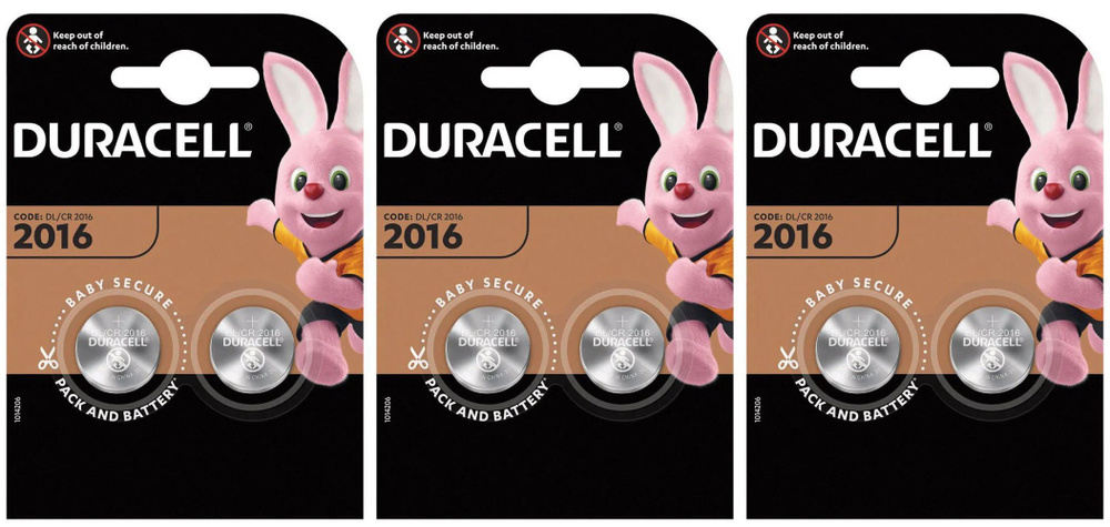 Duracell Батарейка CR2016, Литиевый тип, 1,5 В, 6 шт #1