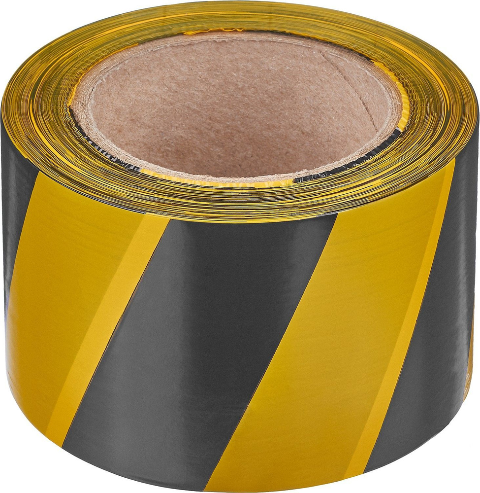 Сигнальная лента ЗУБР Мастер, цвет черно-желтый, 75мм х 200м,(12242-75-200)  #1