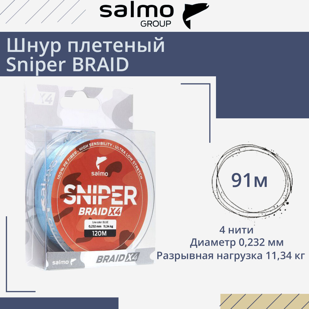 Плетеный шнур Salmo Sniper BRAID Blue 120/023 #1