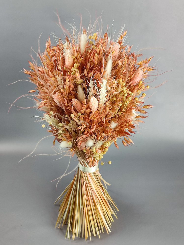 elka.bio Букет из сухоцветов Лагурус, Пшеница, 52 см, 295 гр, 1 шт  #1