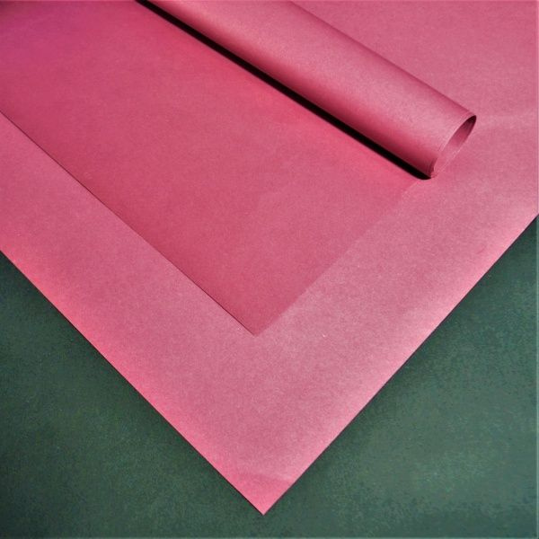 Бумага для упаковки 50х70 см однотонная розовый (20шт) #1