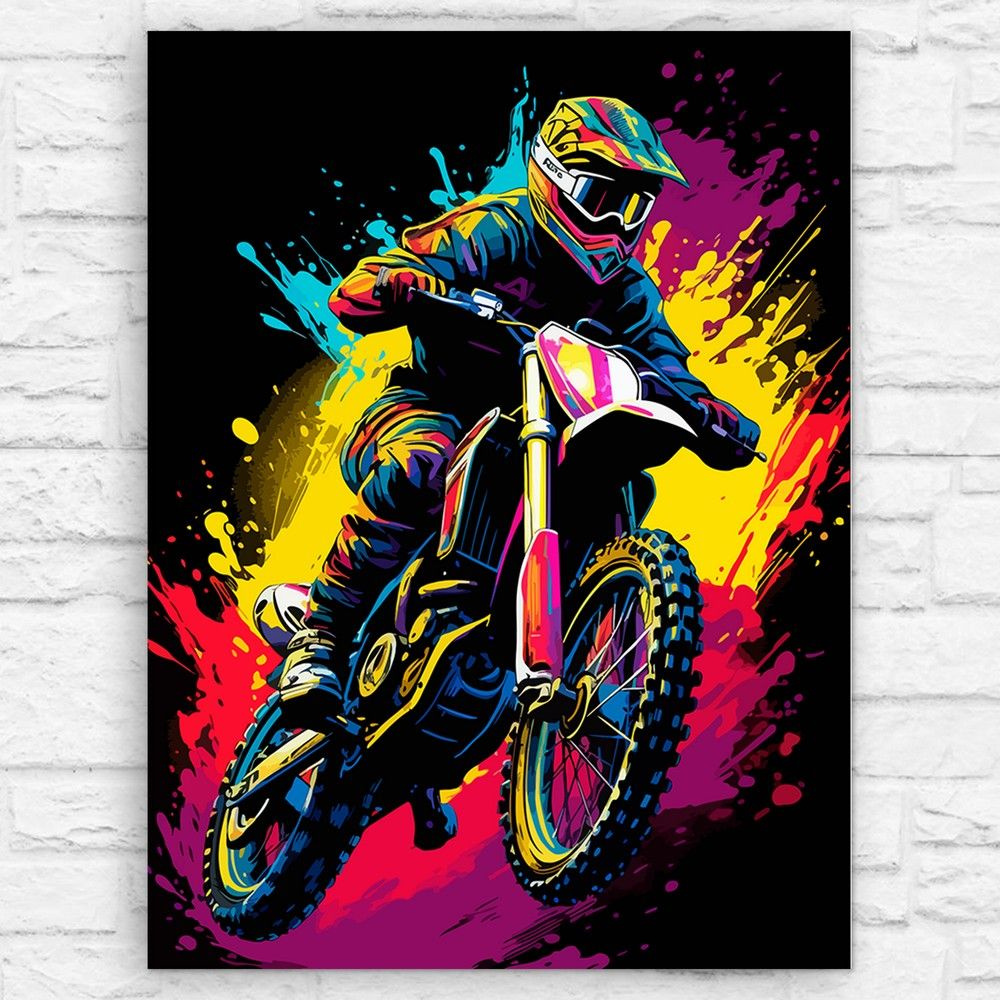 Картина по номерам на холсте спорт мотокросс (байк, мотоцикл) - 12621 В 60x80  #1