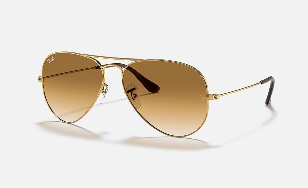Солнцезащитные очки мужские, авиаторы RAY-BAN с чехлом, линзы светло ...