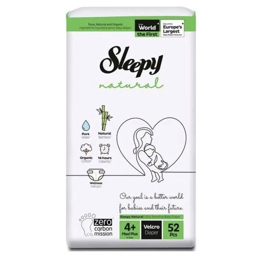 Подгузники детские Sleepy Natural размер № 4+ ((9-16 кг.)*1/4) 52 #1