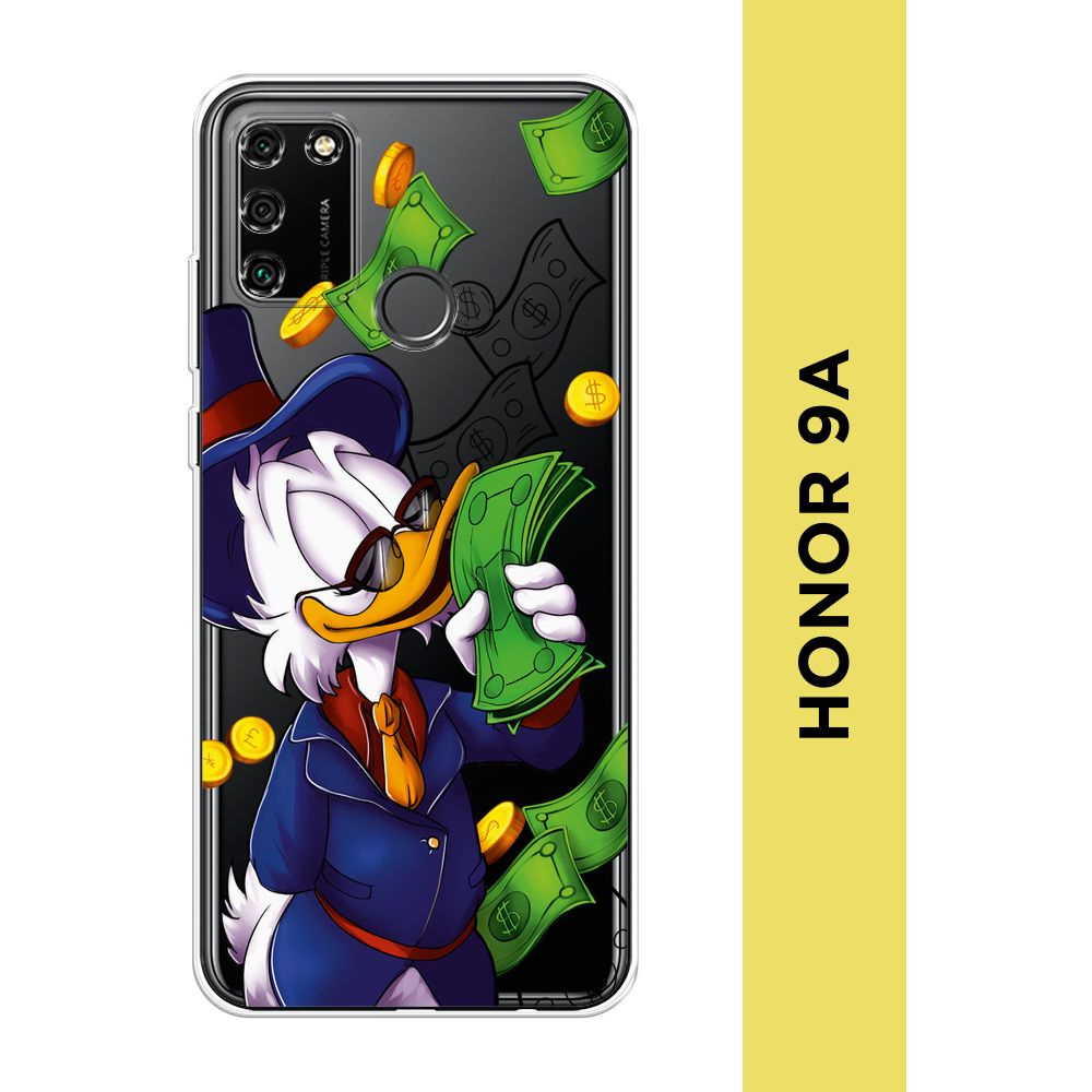 Силиконовый чехол на Honor 9A / Хонор 9А "Scrooge McDuck bucks", прозрачный  #1