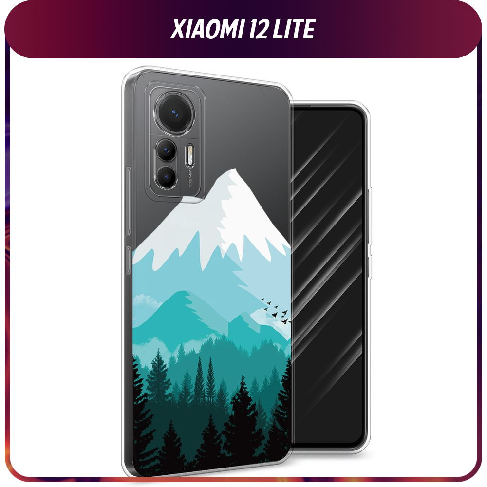 Силиконовый чехол на Xiaomi 12 Lite / Сяоми 12 Лайт "Синяя снежная гора", прозрачный  #1
