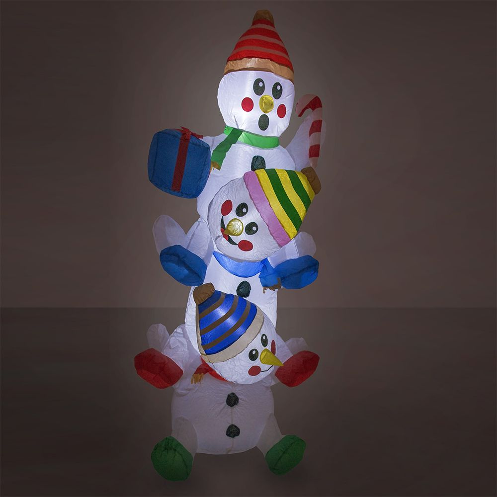Фигура надувная Снеговики праздничная, уличная #1