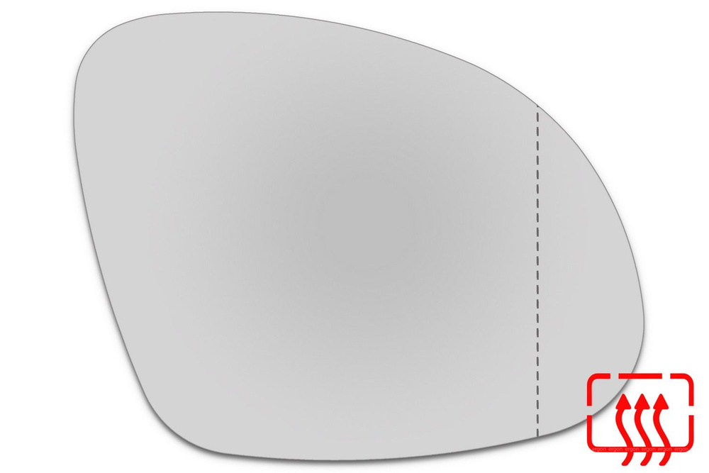 Зеркальный элемент правый SKODA Yeti I (10-18) асферика нейтральный с обогревом  #1