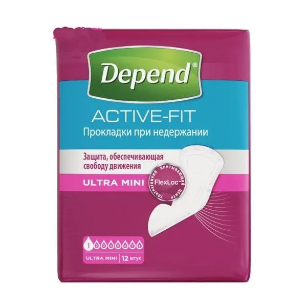 Depend Прокладки Active-Fit для женщин ультра мини, 12 штук #1