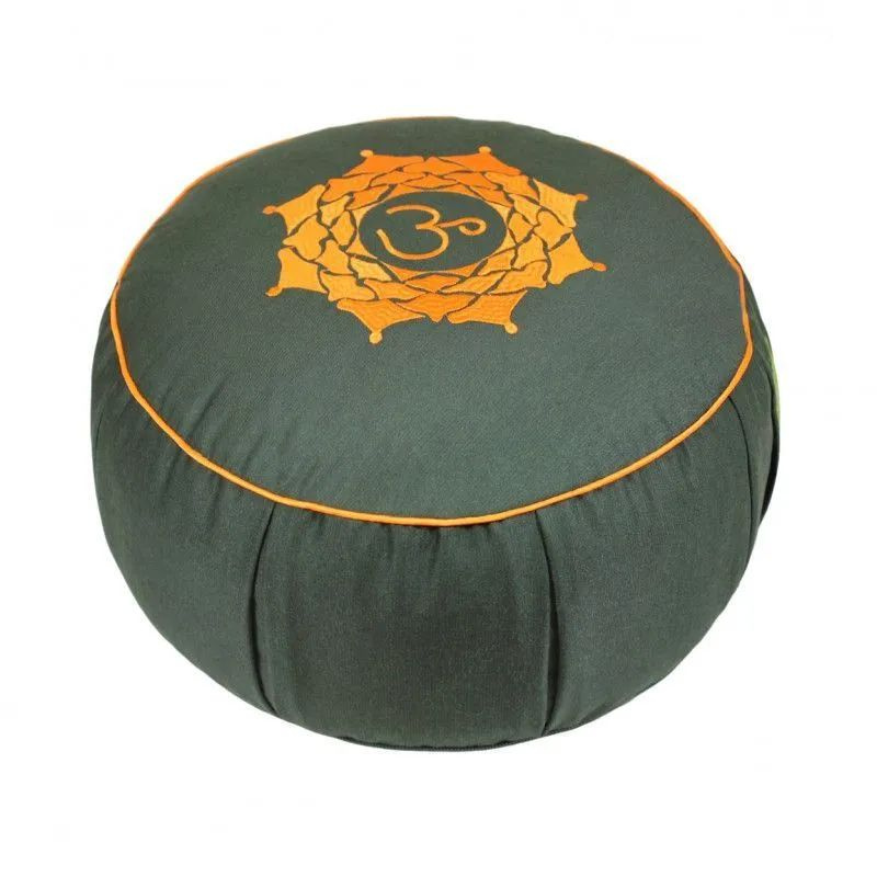 Подушка для медитации с узором "Ом" 30х30х15 см, темно-зеленый  #1