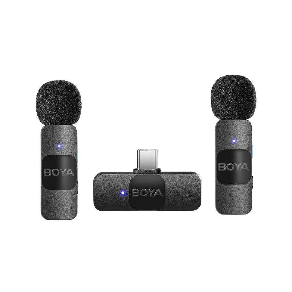 BOYA Микрофон USB-C Компактная беспроводная микрофонная система BY-V серия, черный  #1