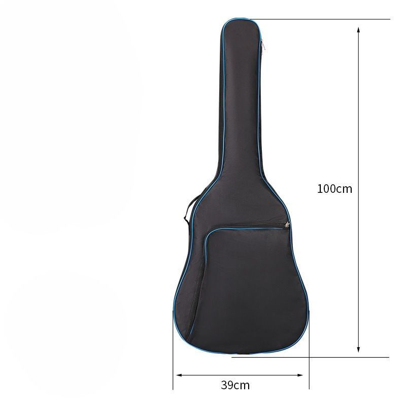 Водонепроницаемый чехол для гитары 7/8(до 100см) с карманом и голубой окантовкой  #1