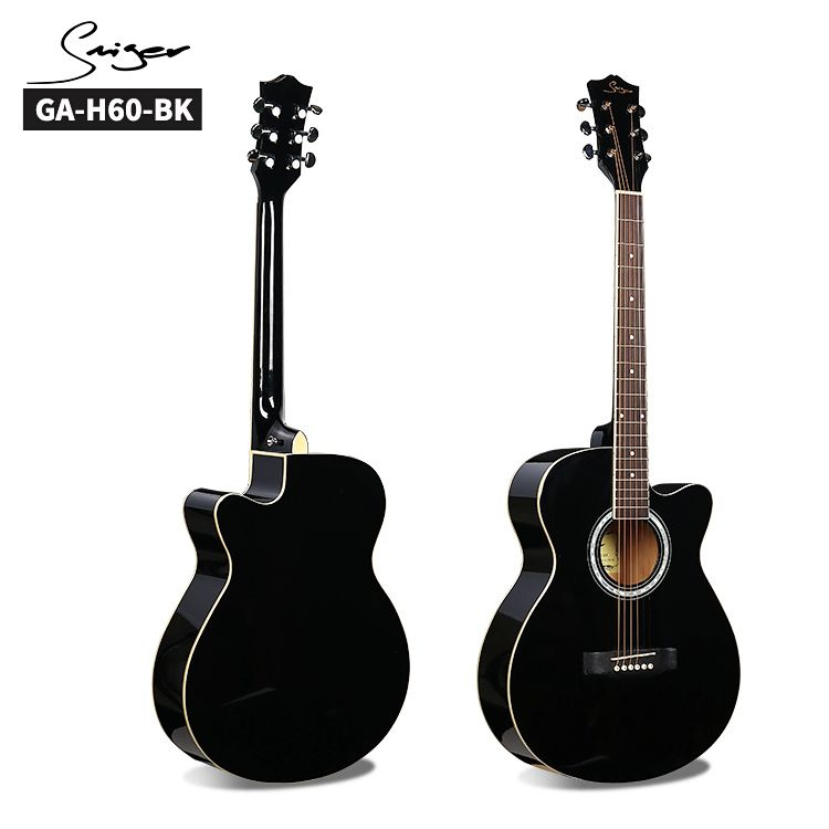 Smiger Акустическая гитара GA-H60_Чёрный 6-струнная, корпус Ель 40"  #1