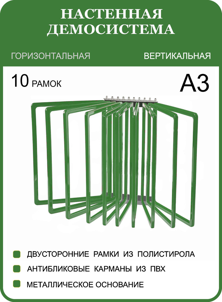 Демонстрационная настенная перекидная демо система А3 на 10 карманов  #1