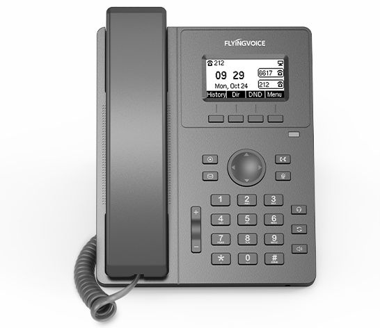 IP-телефон FLYINGVOICE P10P, 2 SIP аккаунта, монохромный дисплей 2,3 дюйма, 132 x 64 с подсветкой, конференция #1