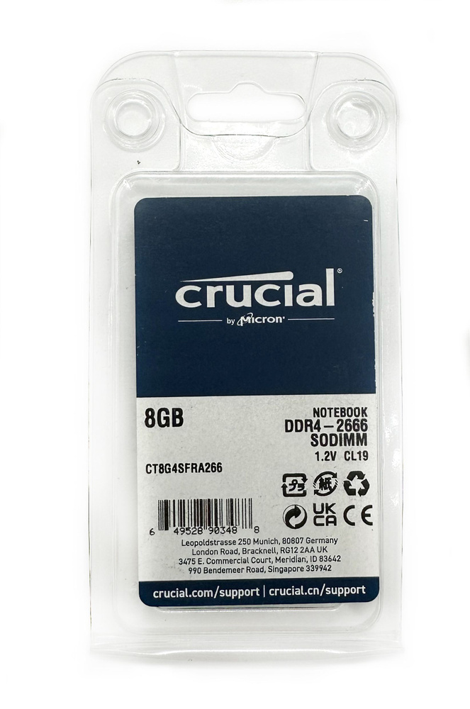 Crucial Оперативная память DDR4 8Gb 2666 Mhz SoDimm CT8G4SFRA266 1x8 ГБ (CT8G4SFRA266)  #1
