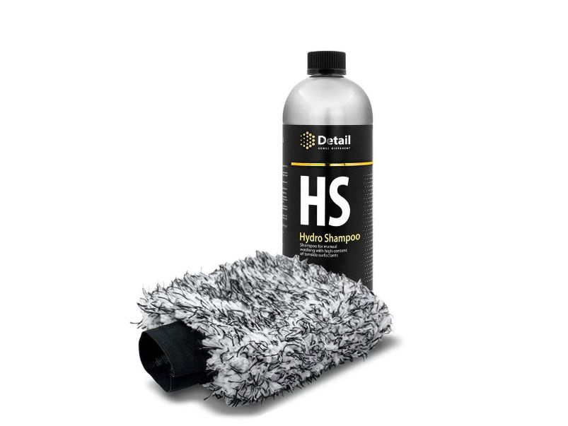 Набор DETAIL: Шампунь вторая фаза HS (Hydro Shampoo) Detail, 1 л + Варежка для деликатной мойки WM "Wash #1