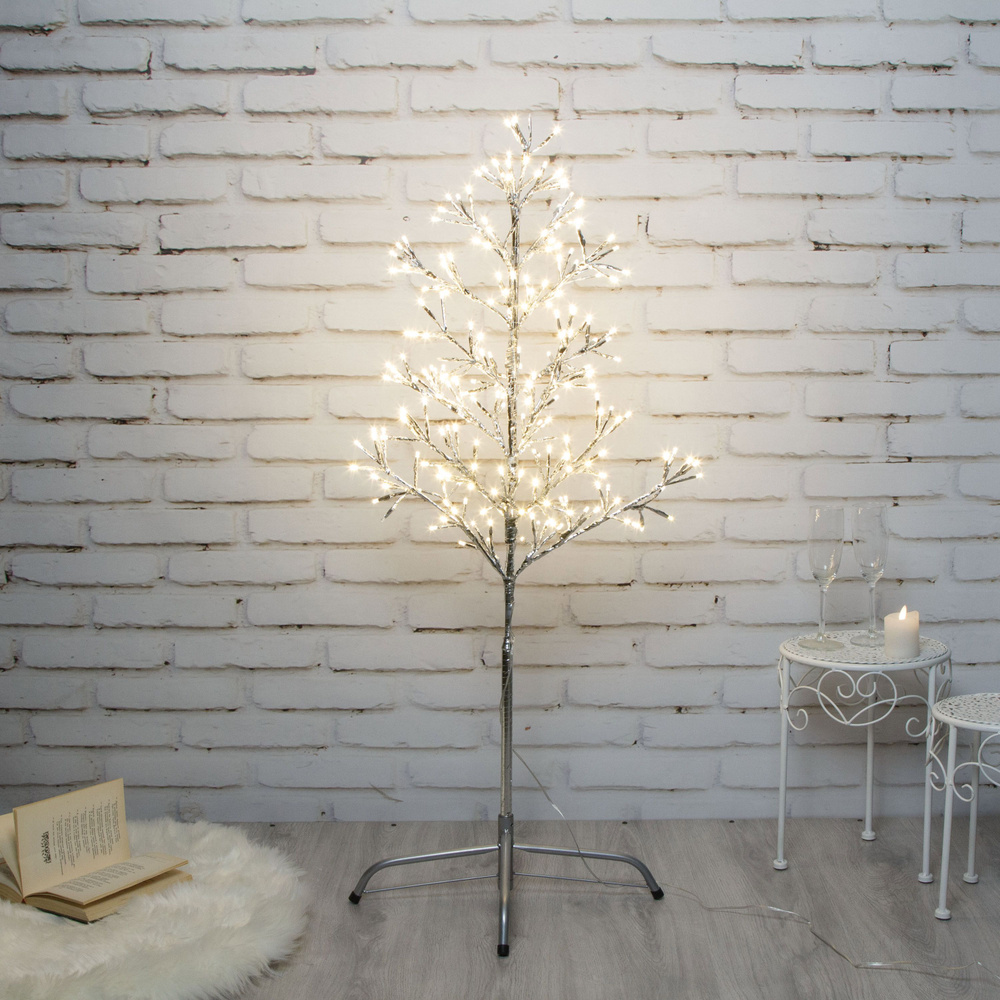 Светодиодное дерево Lausanne Silver 108 см, 230 теплых белых LED ламп с мерцанием, IP44  #1