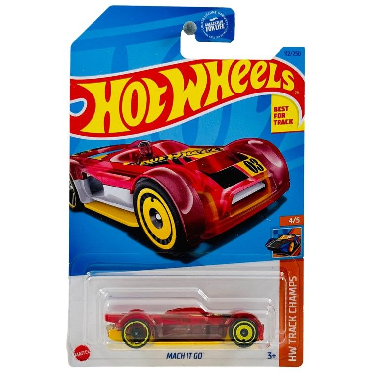 HKK40 Машинка металлическая игрушка Hot Wheels коллекционная модель Mach it go красный;желтый  #1